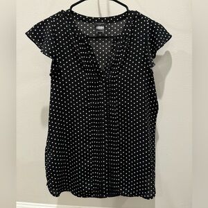 Ann Taylor Black & White Polka Dot Blouse, size XS